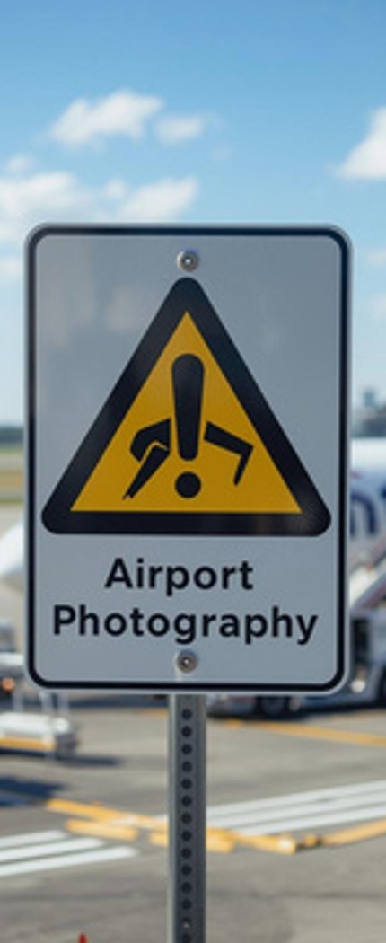 Airport photography safety sign